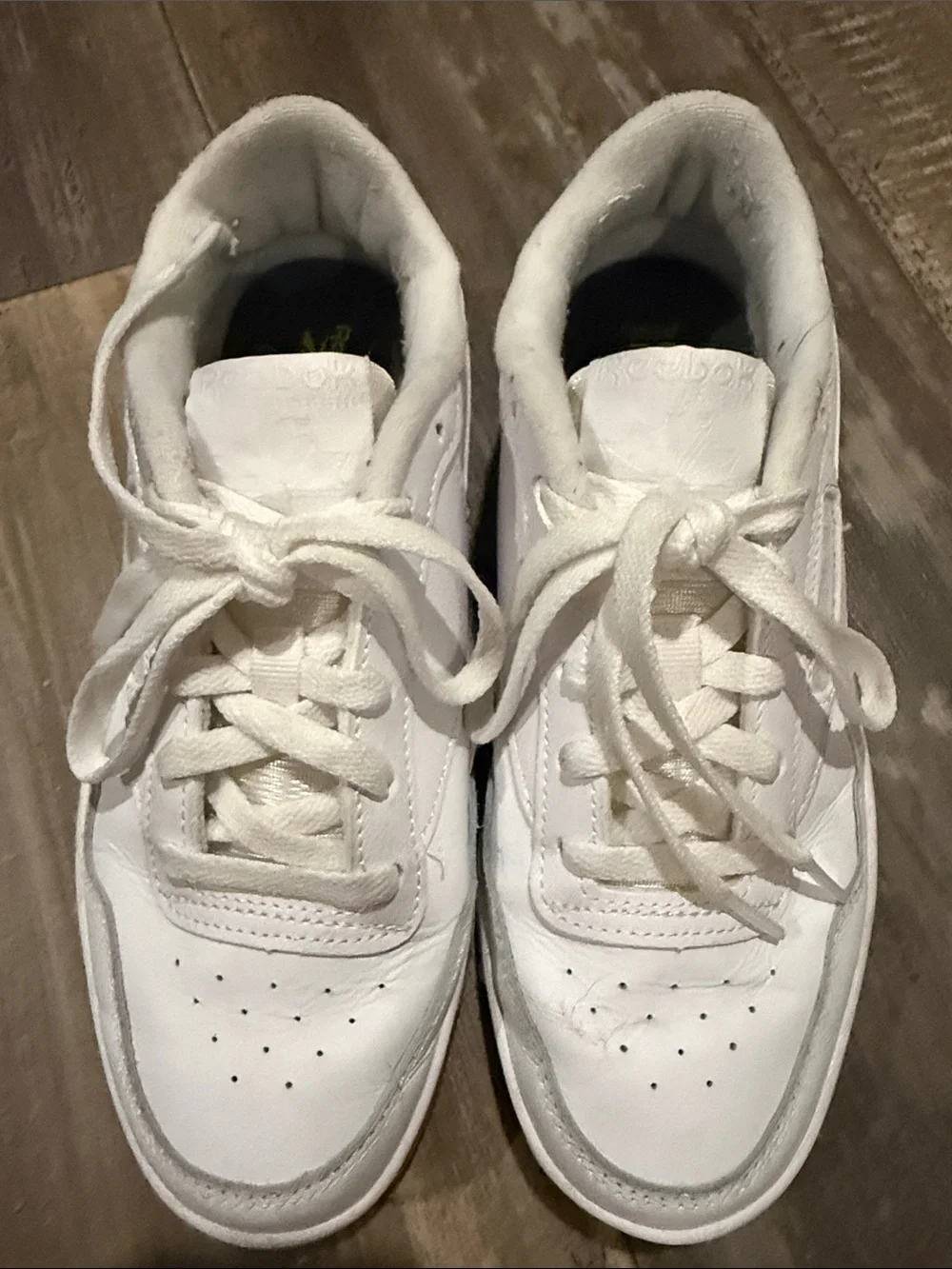 Reebok White Athletic Sneakers with Gum Soles